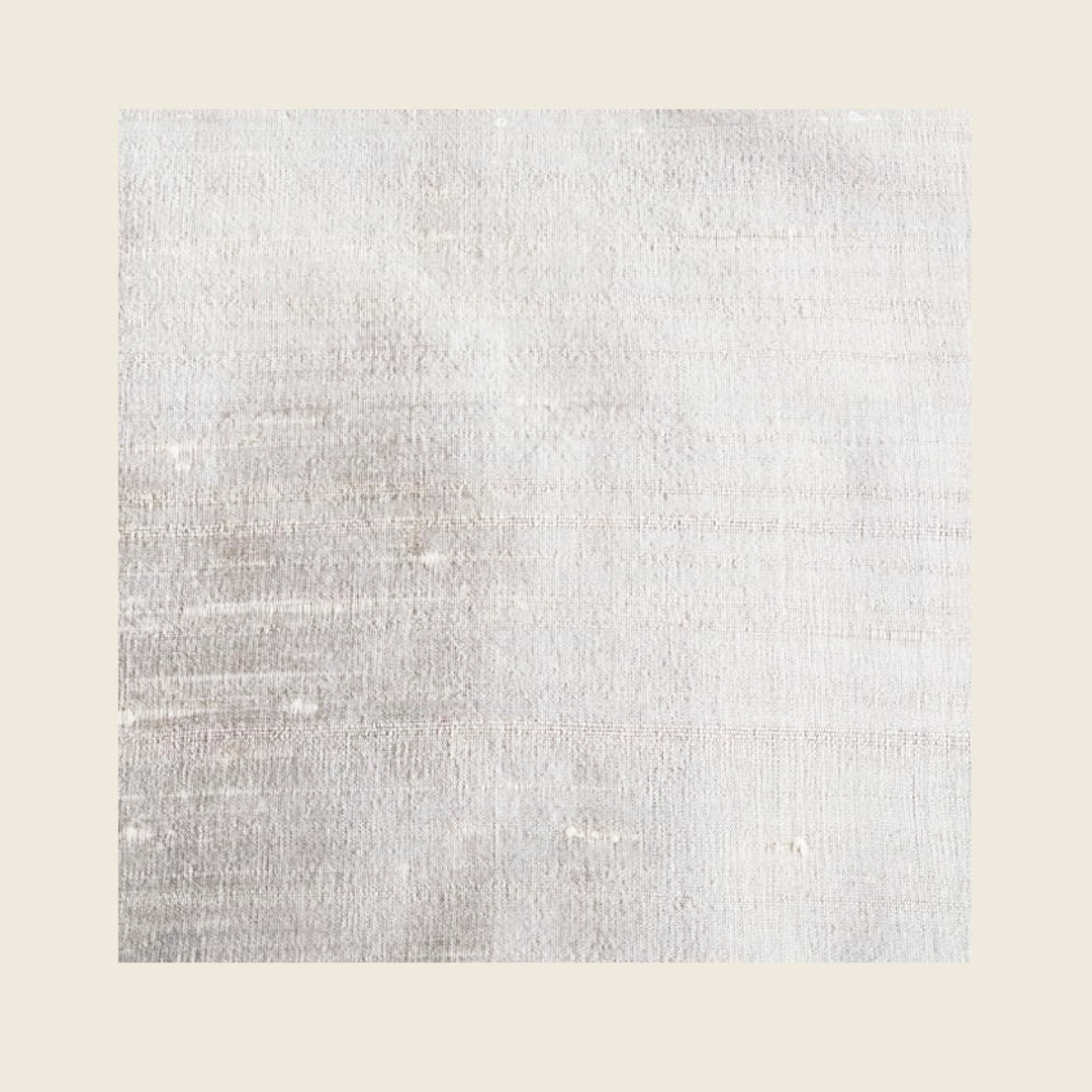Handwoven Silk Sari - Grey + Olive + Champagne